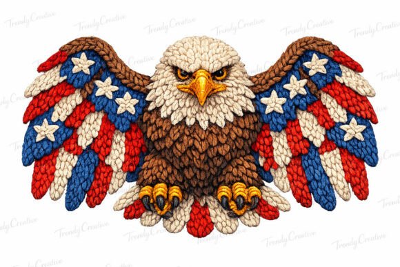 Adding a Handmade Touch to Patriotic Designs with Yarn USA Eagle Patriotic PNG