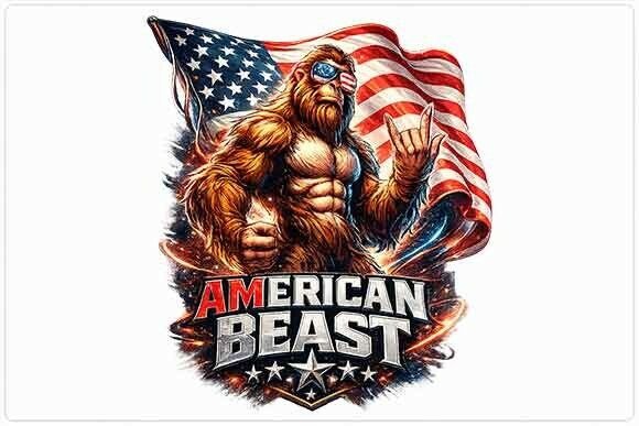 American Beast Patriotic Graphic PNG: Bold Design for Dynamic Merchandise