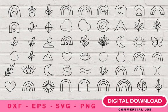 Boho Outlines SVG Bundle for Creative Projects