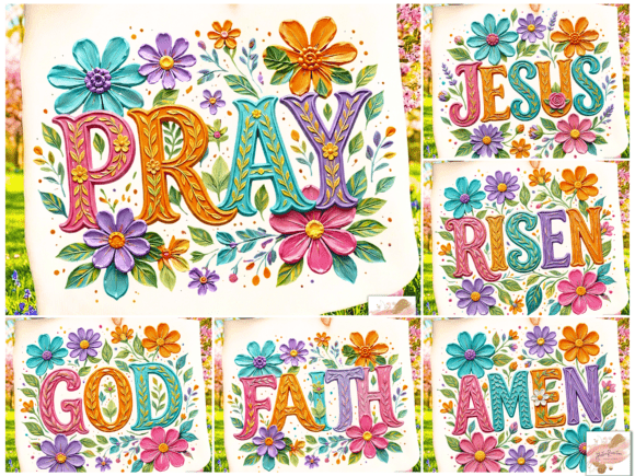 Christian PNG Bundle: Jesus Pray God Amen – A Versatile Resource for Faith-Based Design Projects