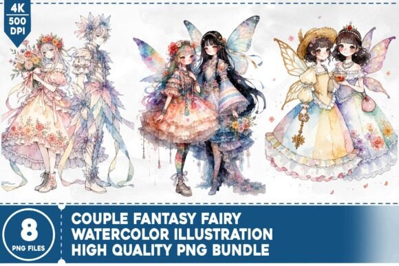 Couple Fantasy Fairy Watercolor Bundle: A Creative Resource for Makers and Entrepreneurs