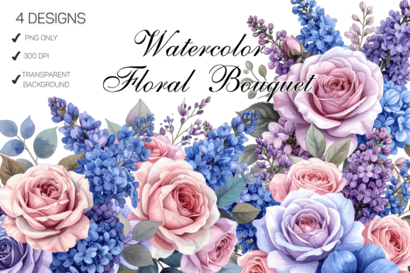 Elegant Design Solutions with Watercolor Floral Bouquet Wedding Graphics