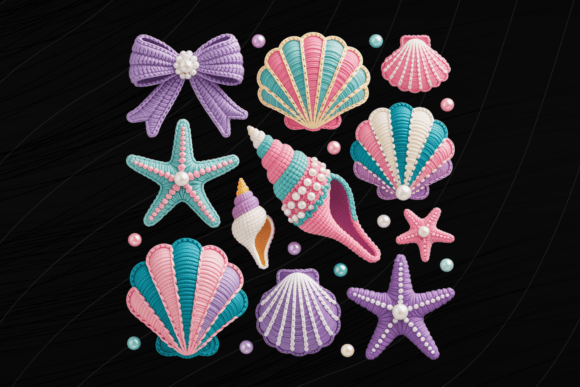 Exploring the Versatility of the Tropical Crochet Seashell Clipart Set