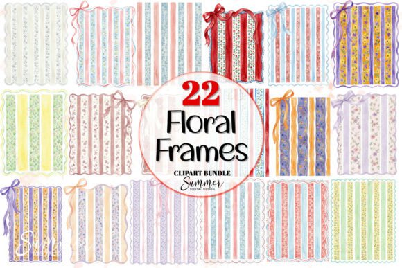 Floral Stripes Frame Clipart Bundle: Strategic Design Value for Creative and Commercial Projects