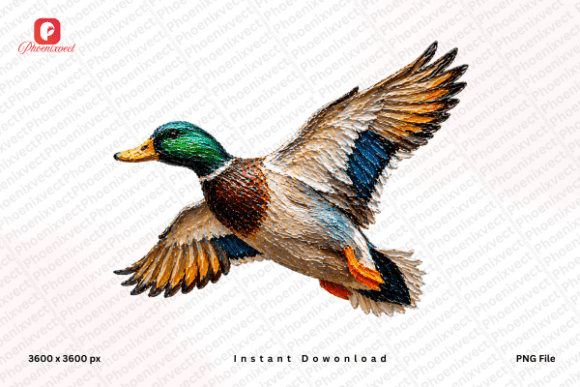 Flying Hunting Mallard Duck PNG: A Versatile Design for Nature and Wildlife Projects