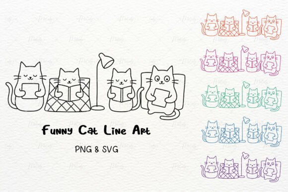 Funny Cat Reading Book Line Art PNG SVG: A Practical Guide for Creative Projects
