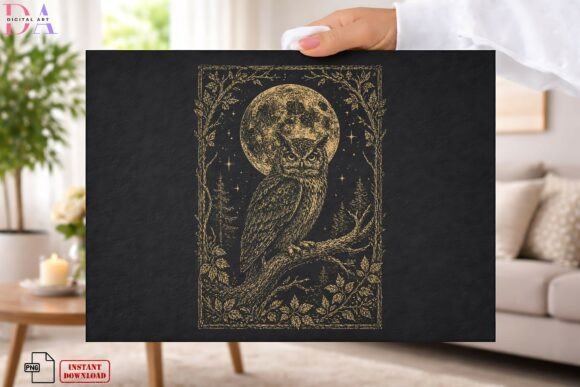 Mystic Moon Owl Forest PNG: Elevate Your Creative Projects with Enchanted Woodland Art