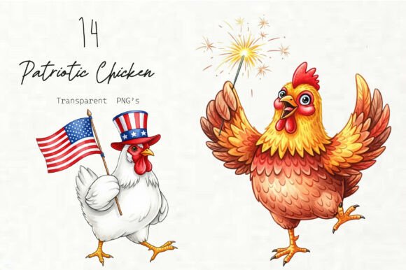 Patriotic Chicken Clipart: Creative Integration for Design Projects