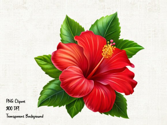 Red Hibiscus Flower PNG Clipart for Creative Projects
