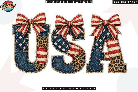 Vintage Patriotic USA Patchwork PNG: A Unique Design for Creative Projects