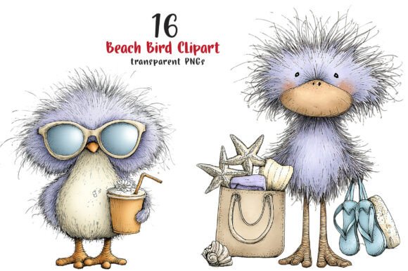 Whimsical Beach Birds Clipart: Strategic Value for Creative Professionals