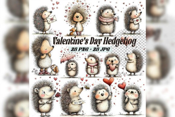 Whimsical Valentine Hedgehog Clipart Set: A Strategic Design Resource for Creative Professionals