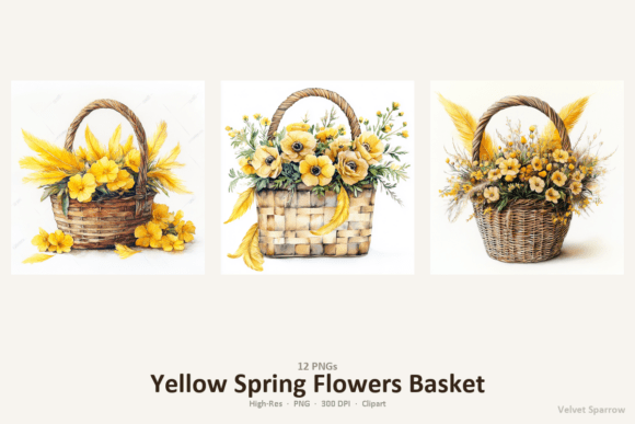 Yellow Spring Flowers Basket: A Bold Creative Toolkit for Print and Digital Projects